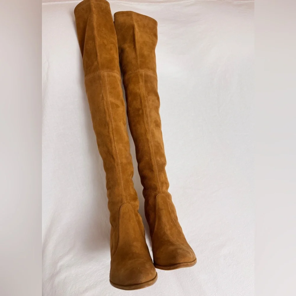 Stuart Weitzman Suede Leather Over-The-Knee Boots Size 41 Classic Old Money